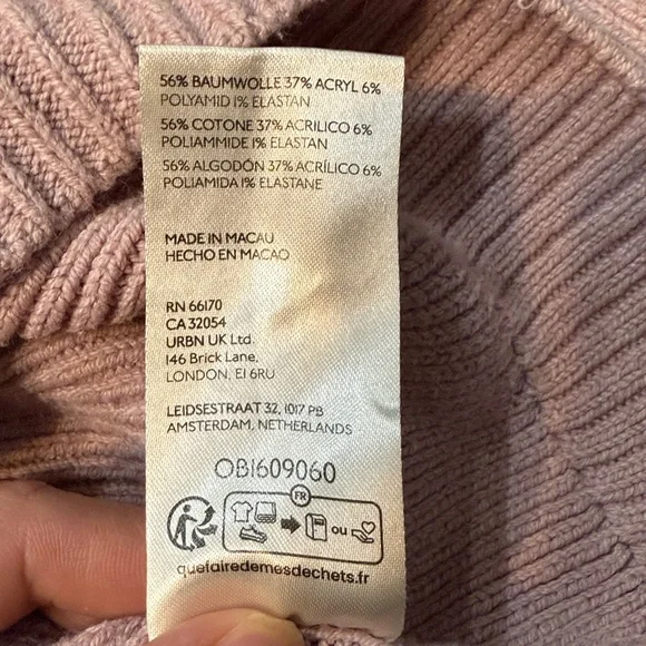 Free People Pink Easy Street Cropped Sweater Size XL - Picture 5 of 5